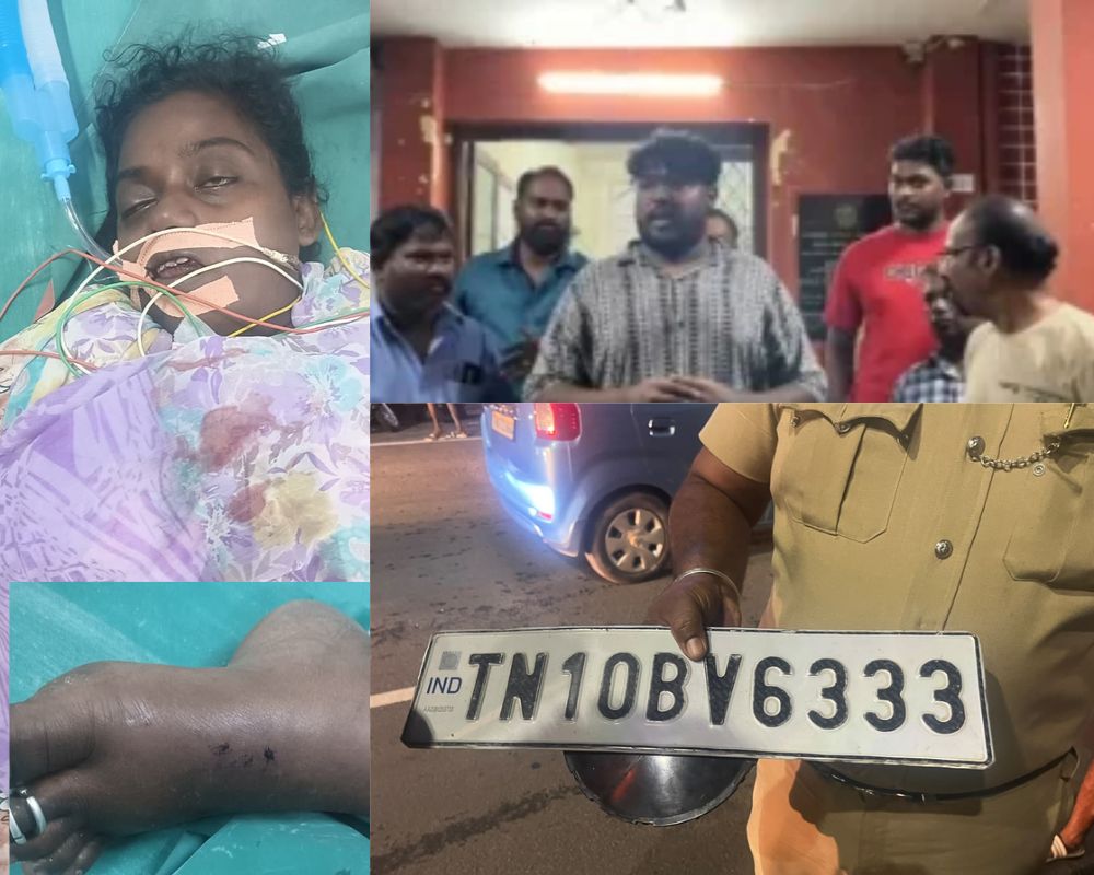 நீலாங்கரையில் சொகுசு கார் மோதி மூதாட்டி பலி: கார் பந்தயம் நடந்ததாகக் குற்றச்சாட்டு; உறவினர்கள் சாலை மறியல்!
