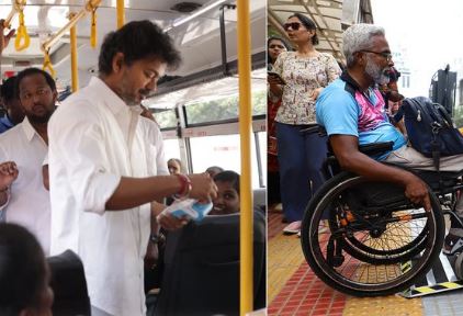 மாற்றுத்திறனாளிகள் மற்றும் துணையாளர்களுக்கு விரைவு, டீலக்ஸ் பேருந்துகளிலும் இலவசப் பயணம்! தமிழக அரசு அரசாணை வெளியீடு