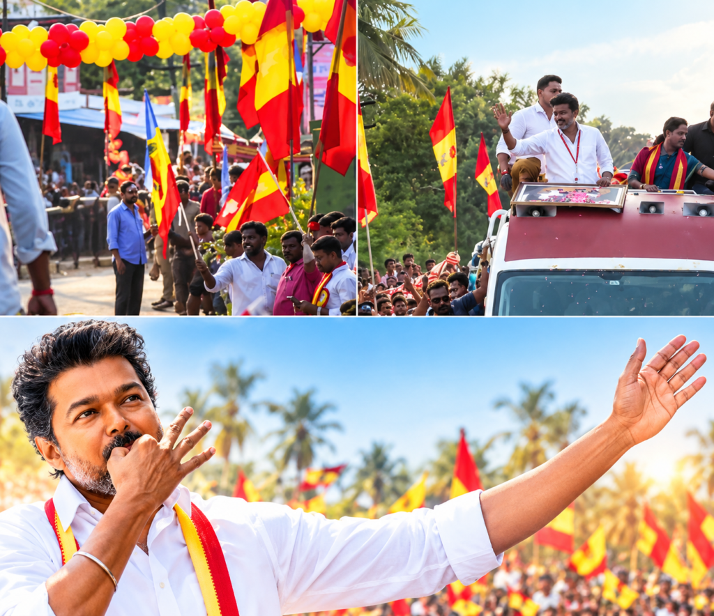 மதுராந்தகத்தில் முதலமைச்சர் விஜய் ரோடு ஷோ – பாமக கொடியுடன் வரவேற்க காத்திருக்கும் தொண்டர்கள்!