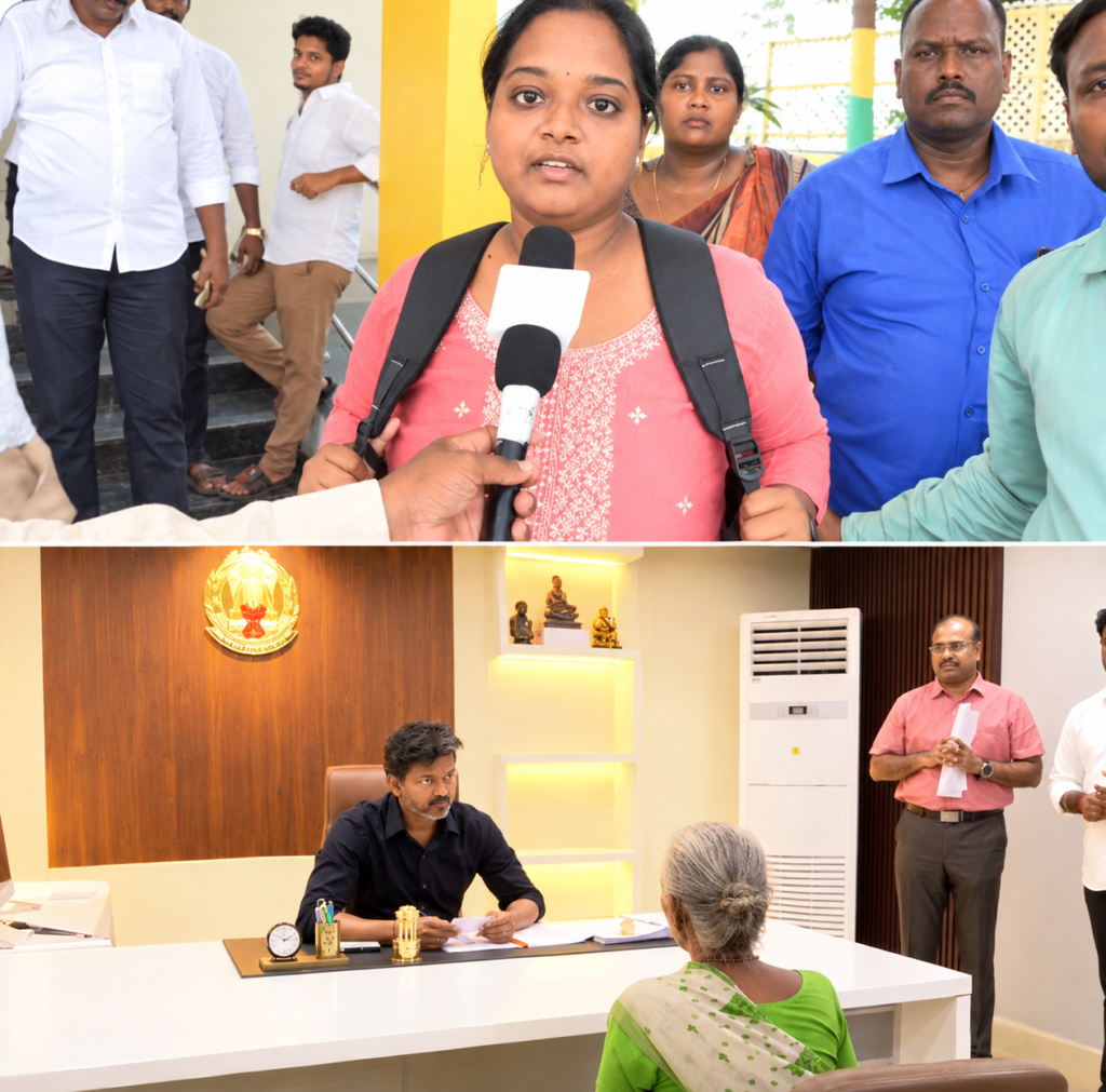 இறந்துபோன என் அம்மாவே அவரை என் கண்ணில் காட்டிய மாதிரி இருக்கு’ – முதலமைச்சர் விஜயை சந்தித்த இளம்பெண் நெகிழ்ச்சி