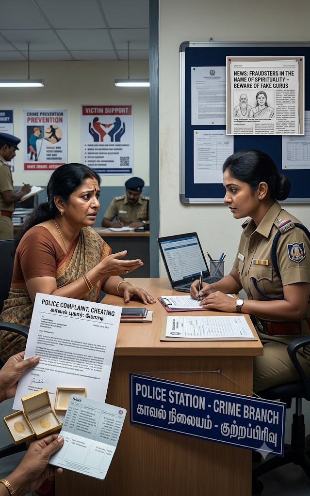 குடும்பப் பிரச்சினையைத் தீர்ப்பதாகக் கூறி ரூ.50 லட்சம், 25 சவரன் நகைகள் பறிப்பு? – பெண் சாமியார் மீது பெண் புகார்!