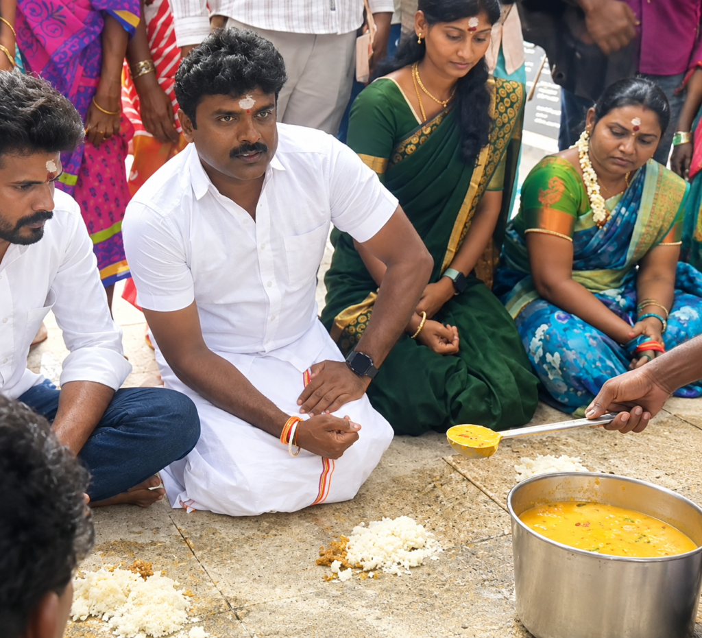 மழை வேண்டி மண்சோறு சாப்பிட்ட த.வெ.க எம்.எல்.ஏ அய்யனார் – பெரியார் கொள்கையாளர்கள் கண்டனம்!