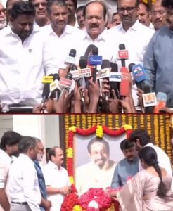 நடிகர் திலகம் சிவாஜி கணேசனின் நூற்றாண்டு விழாவுக்கு முதலமைச்சர் விஜய் நிச்சயம் வருவார் – சபாநாயகர் ஜேசிடி பிரபாகர், அமைச்சர் ராஜ்மோகன் பேட்டி